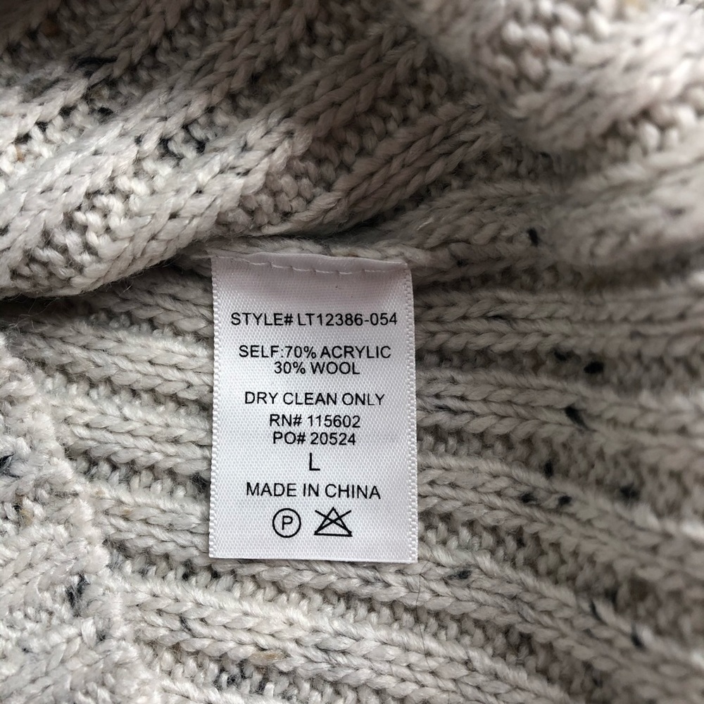 Braeve Cowl Neck Oatmeal Hi Low Hem Sweater L - Picture 4 of 7